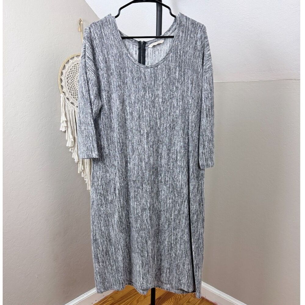 Soft Surroundings | Heathered Gray Knit Shift Dress Size Large
